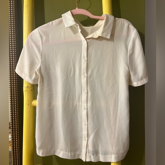 Wednesday Adams Inspired Gothic Collared White Button Up - Picture 5 of 7